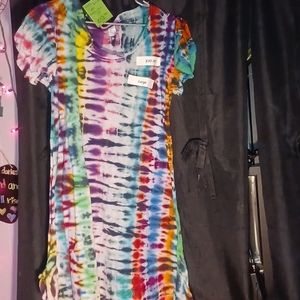 Never worn, Custom tie dye design " Zebra Strips" Women's Large Dress.
